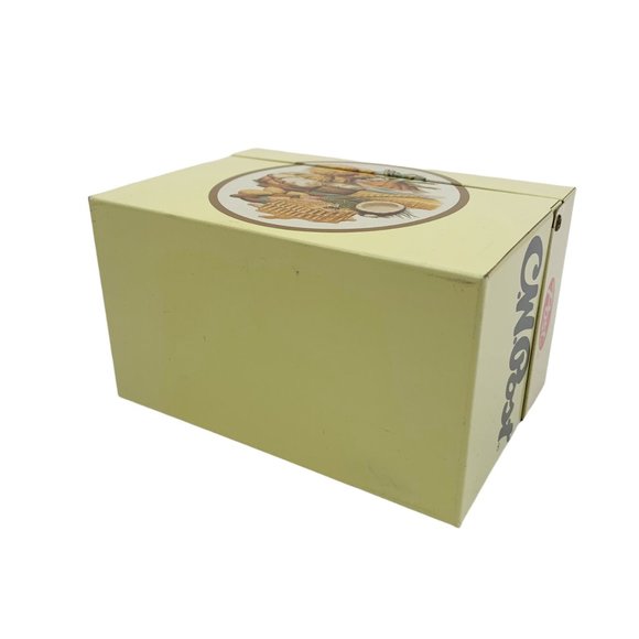 Vintage C.W. Post Cereal Recipe Card Box Tin Metal Advertising Kitchen Decor - Picture 10 of 11